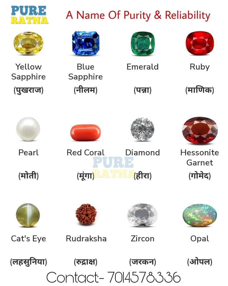 Certified Navaratna gemstones